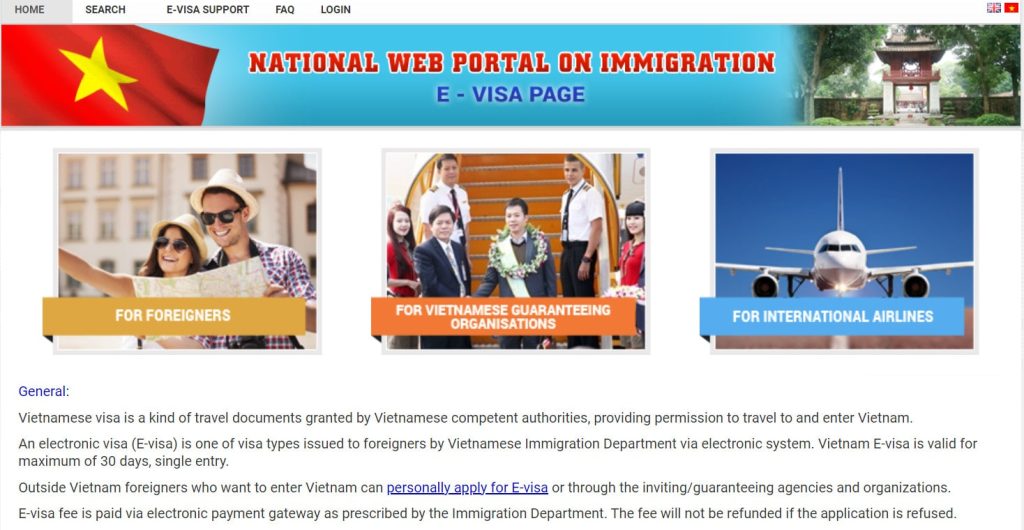 site officiel pour e-visa Vietnam