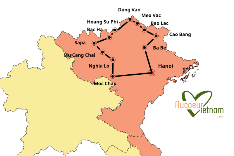 Carte région des montagnes du Nord 