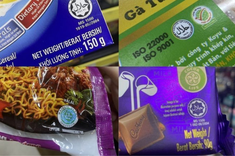 logo certifié halal sur de la nourriture pour les musulmans au Vietnam