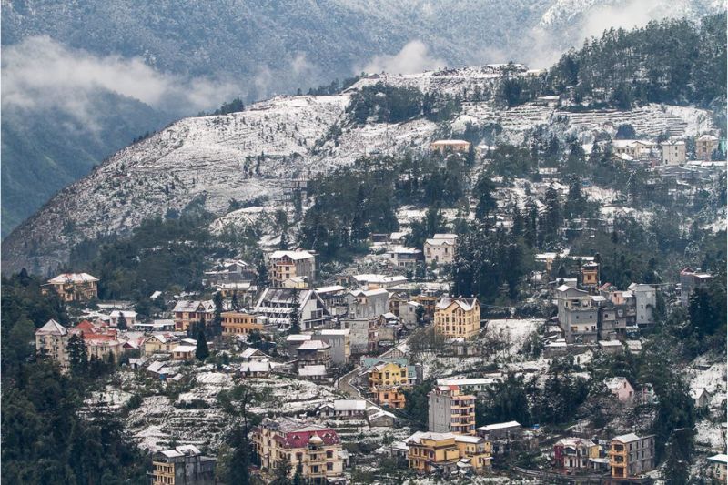 Sapa bajo una capa blanca de nieve (fuente: wetrek.vn)