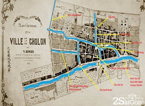 vieille carte du quartier chinois à Saigon Ho Chi Minh ville