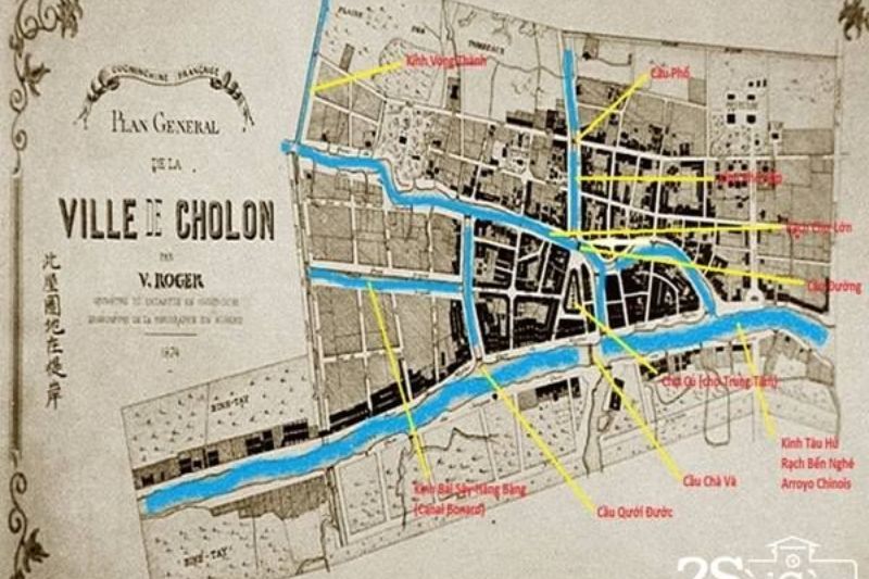 vieille carte du quartier chinois à saigon ho chi minh ville. source photo 2saigon