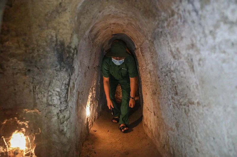 la facon de déplacement dans les tunnels de cu chi