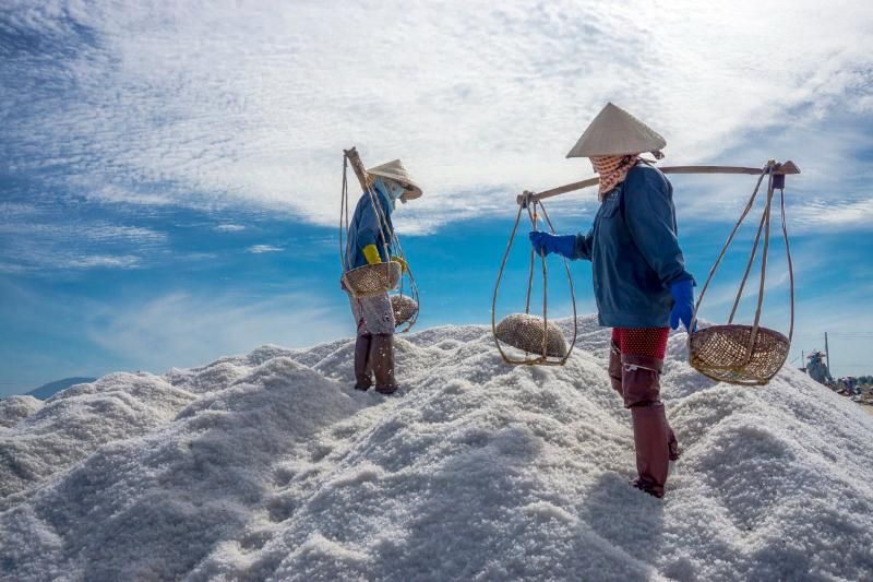 Las salinas de Hon Khoi en Nha Trang son uno de los mayores productores de sal en el centro de Vietnam (Fuente: Vnexpress)