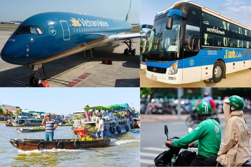 Mercado flotante en Vietnam, Transporte a realizar