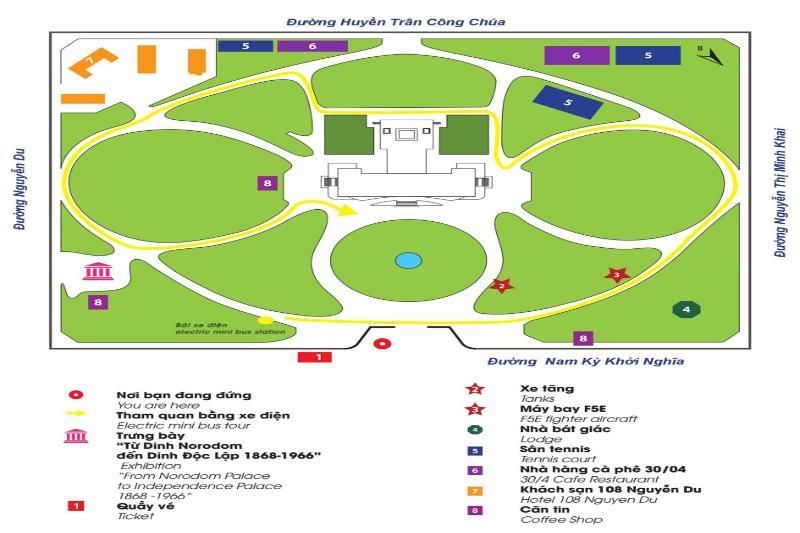 El mapa de alquiler del palacio de la reunificación