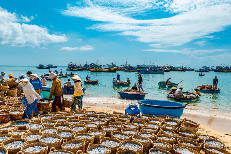 Pueblo de pescadores en la playa de Mui Ne por la mañana (Fuente: Traveloka)