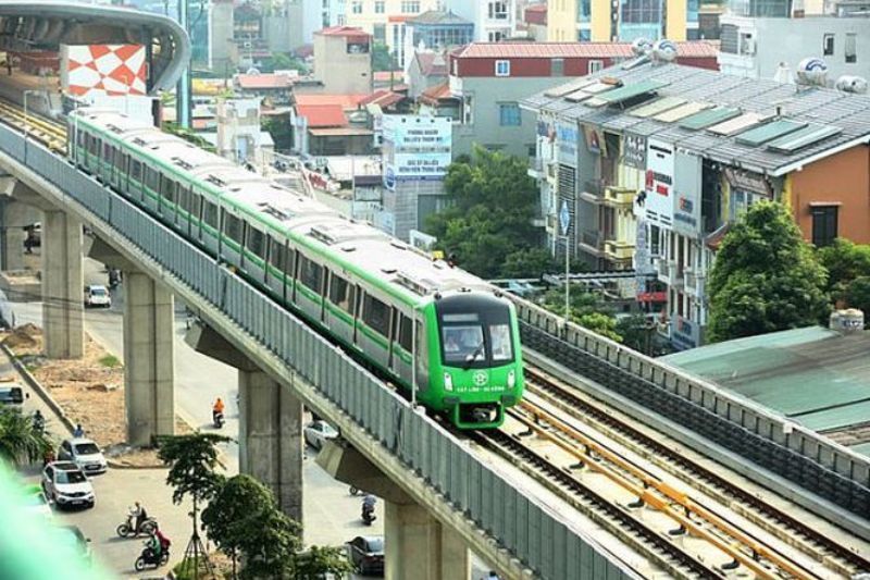 El primer skytrain de Vietnam en Hanoi, la capital de Vietnam. Fuente: tinmoi.vn. (Capital de Vietnam)