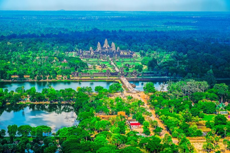 temple angkor wat siem reap vue de haut