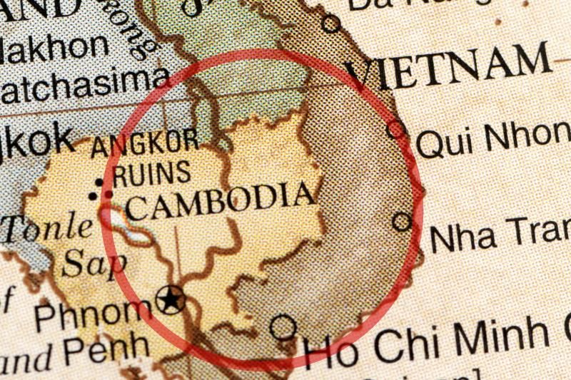 Mapa frontera Camboya Vietnam