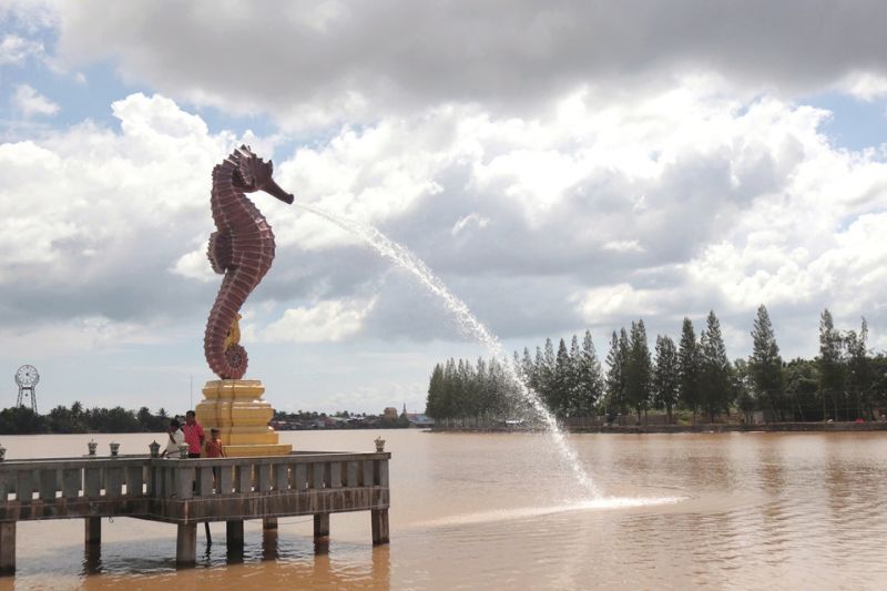 la fontaine d'hippopocampe de kampot