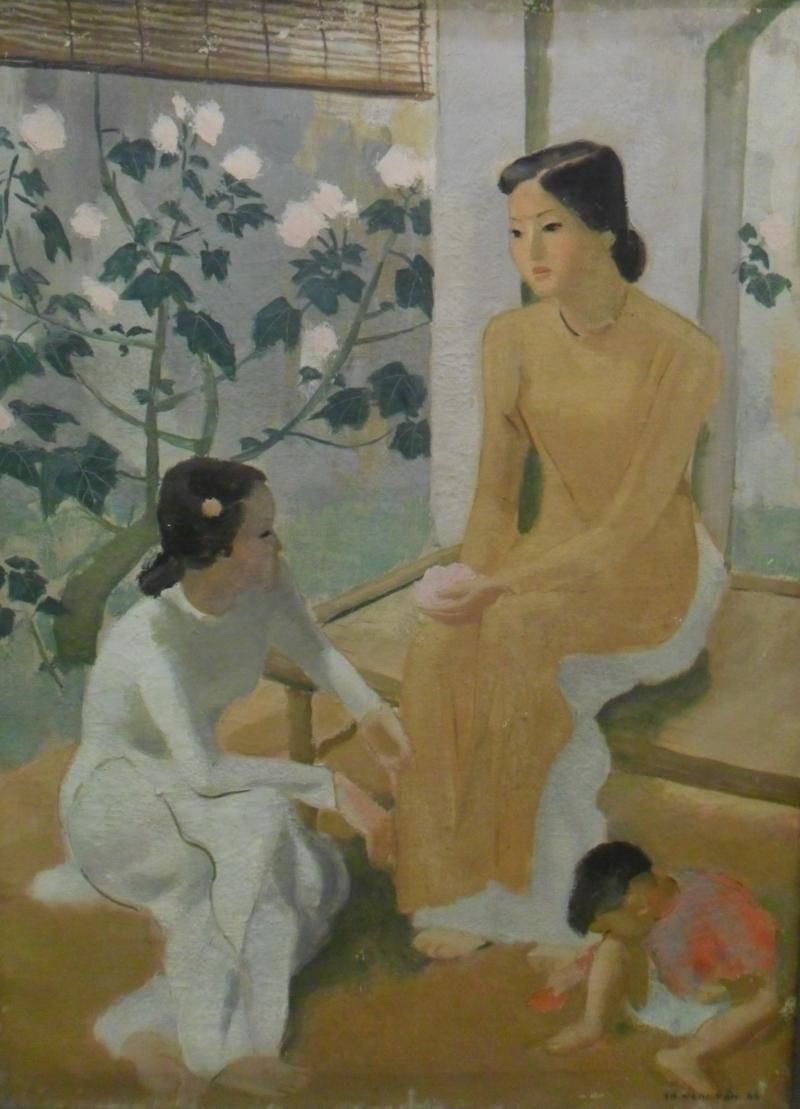 le tableau deux jeunes filles et un enfant