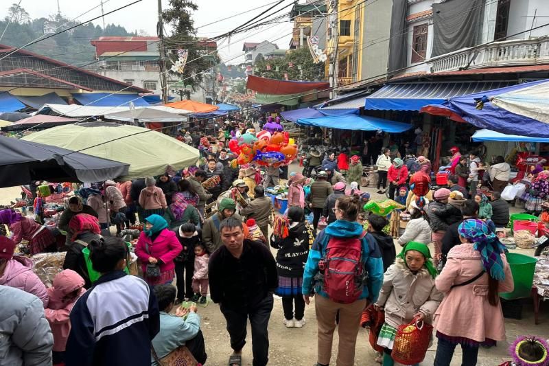 le marché hebdomadaire à bac ha, nord vietnam