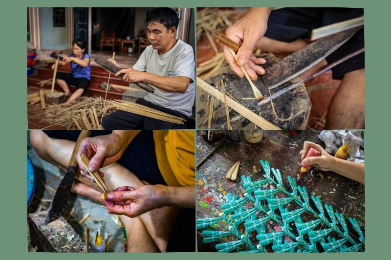 Que faire à Hanoï? Voyez le processus de fabrication de la libellule en bambou (source : Hoai Nam, Le journal Giao duc thoi dai)
