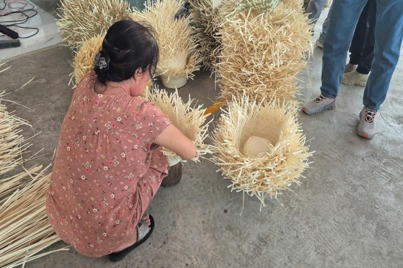 l’artisanat du tressage en jacinthe d’eau (Hieu Tuyen)