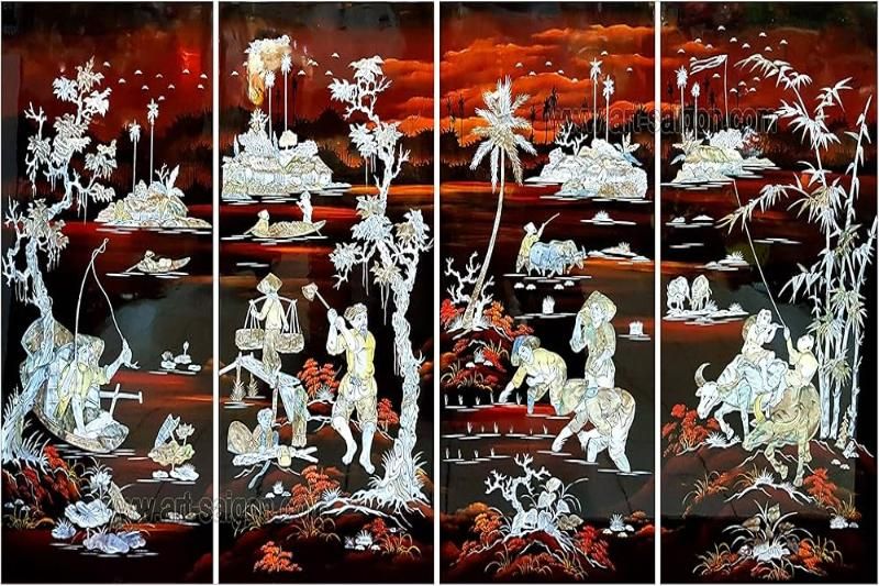 les peintures laquées incrustées de nacre - amazon