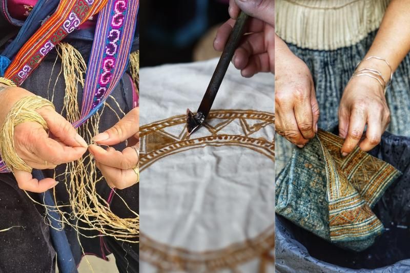 la teinture à l'indigo - l'une des étapes pour fabriquer un tissu unique