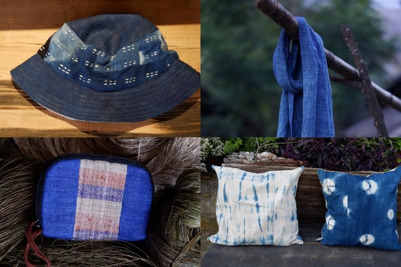 produits teints à l’indigo (source : CHAM CRAFT)