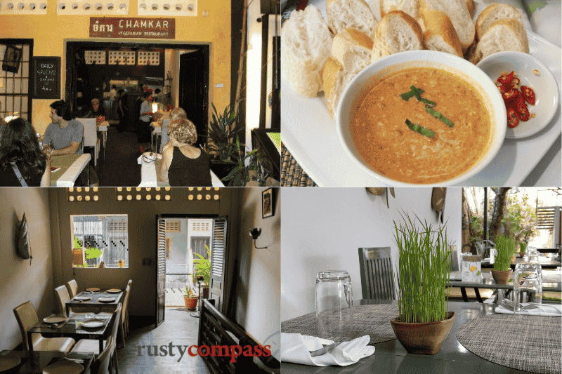 un repas végan à Chamkar restaurant