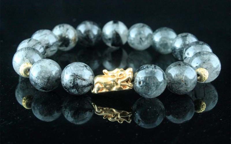 bracelet en jade avec or