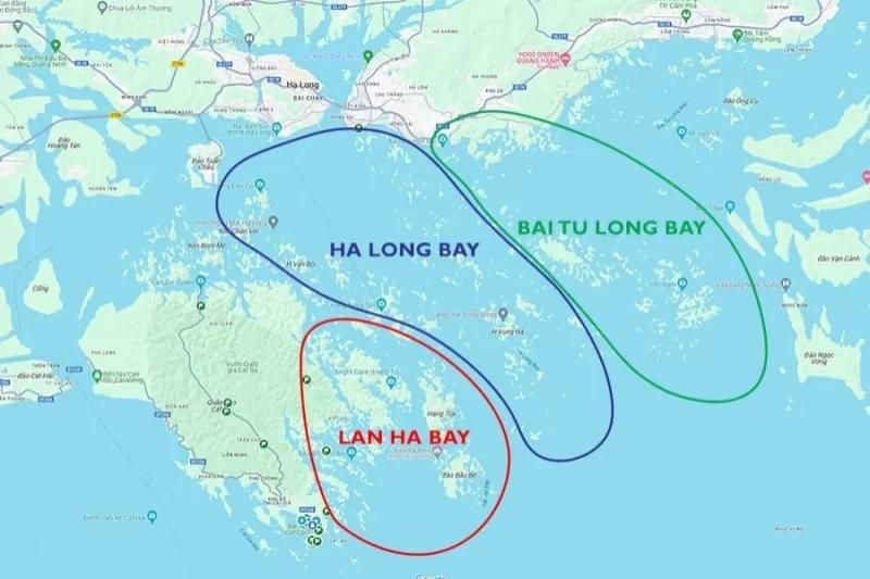 Bahía de Halong con 3 islas