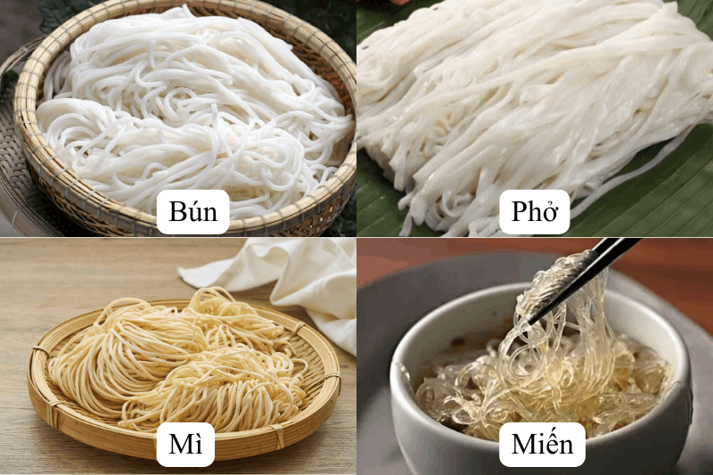 bún - phở - mì - miến
