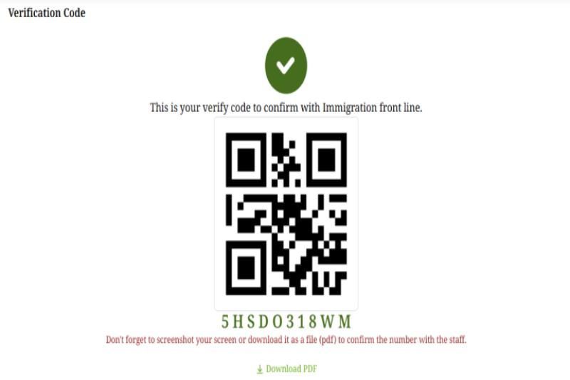 código qr de inmigración