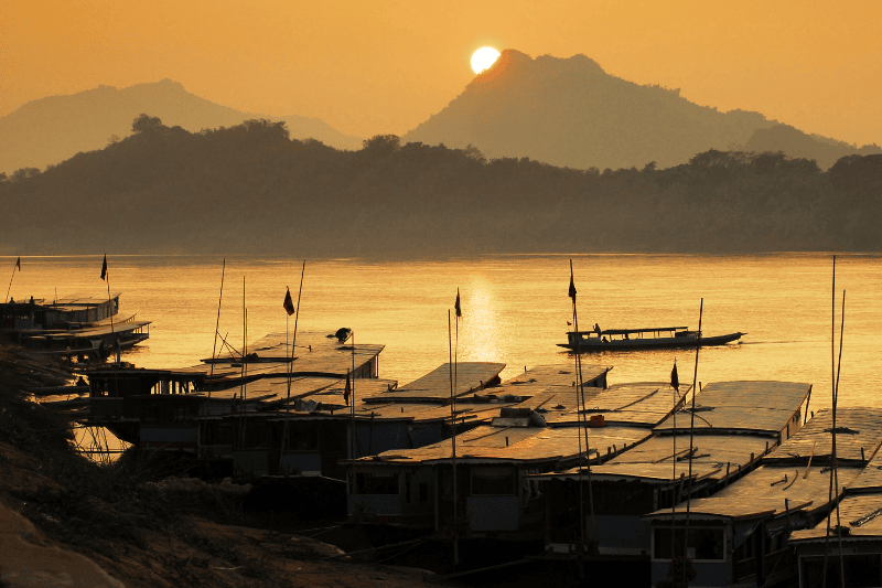 el río Mekong al atardecer