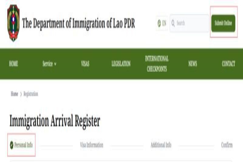 formulario oficial para cumplir los requisitos viaje laos online