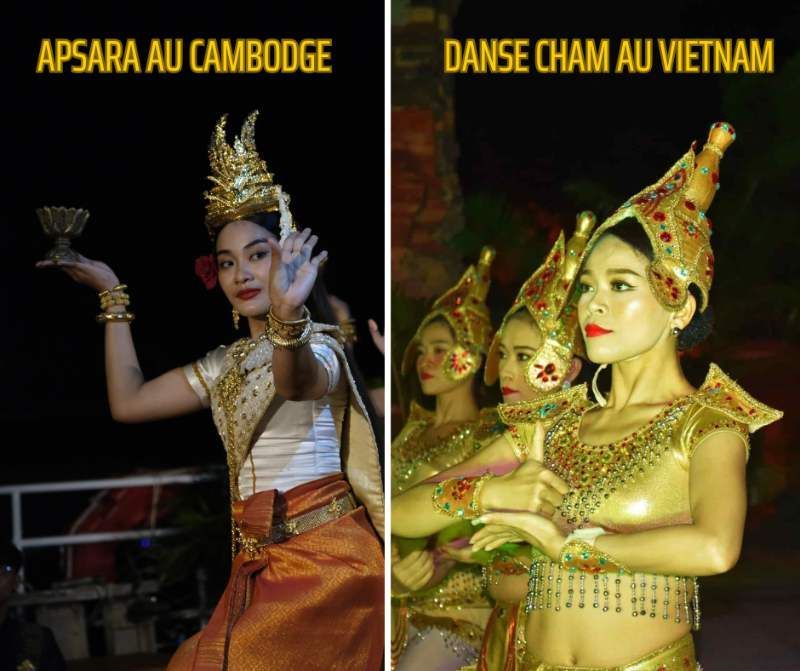 la diferencia entre la danza apsara de camboya y la danza cham de vietnam (fuente hieu tuyen)