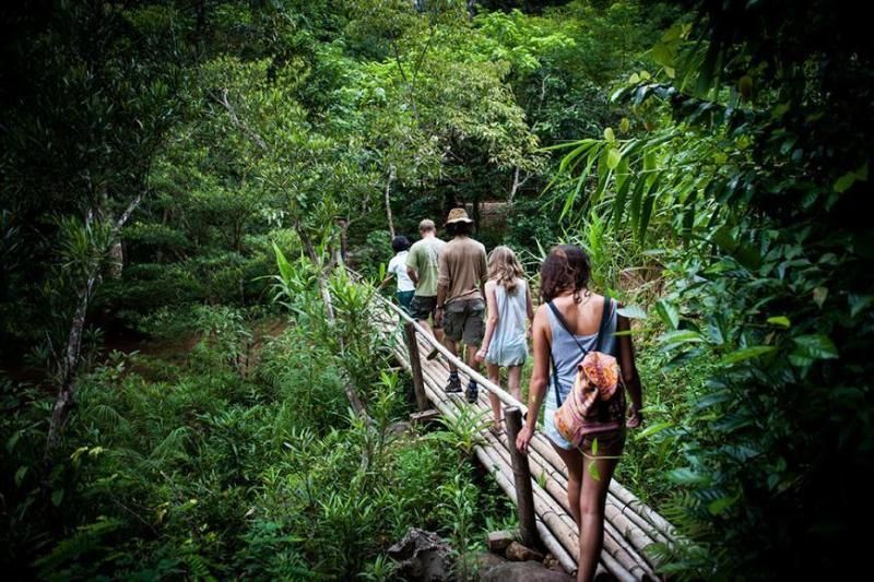 caminata por el bosque hasta la cueva phong nha, quang binh (fuente sonrisa de phong nha)