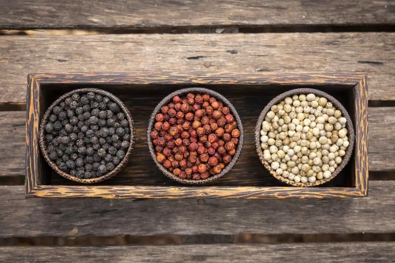 les types differentes du poivre du kampot
