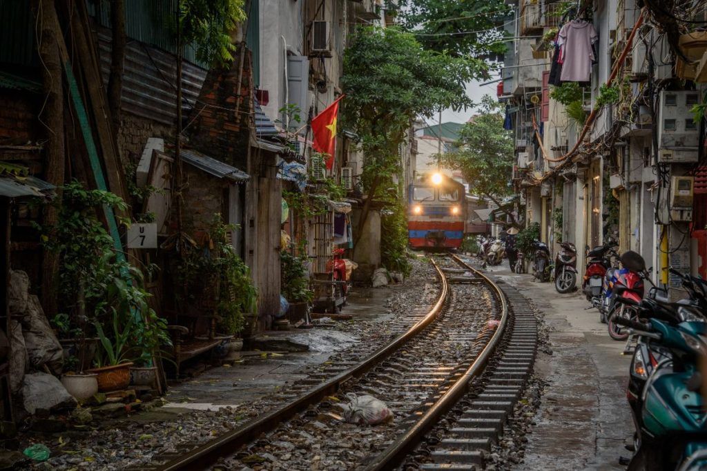 La calle del tren en Hanói