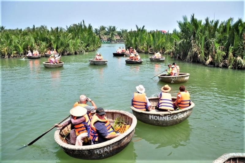 foret de cocotiers de cam thanh - vivre l'experience le bateau panier à hoian