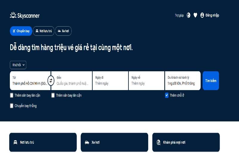 skyscanner - un des outil pour trouver les vols vers le vietnam efficacement