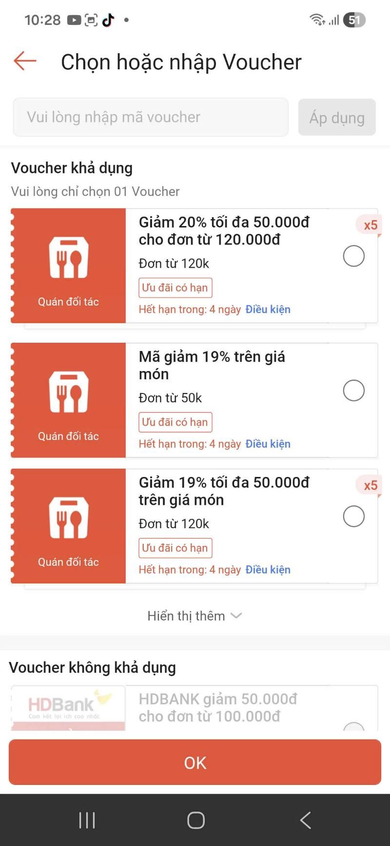 voucher discount sur app shoppee food