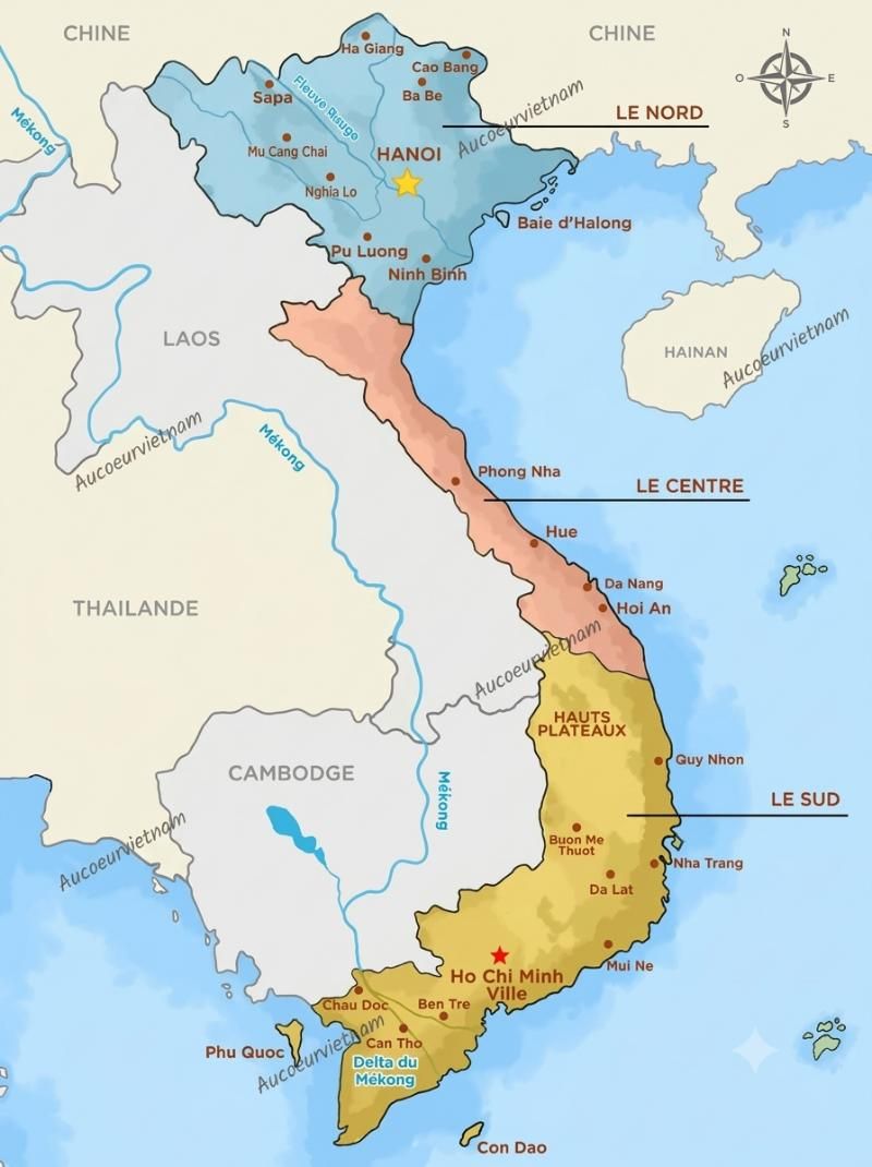 Circuit Vietnam Nord ou Sud? Voir ensemble sur ses locations