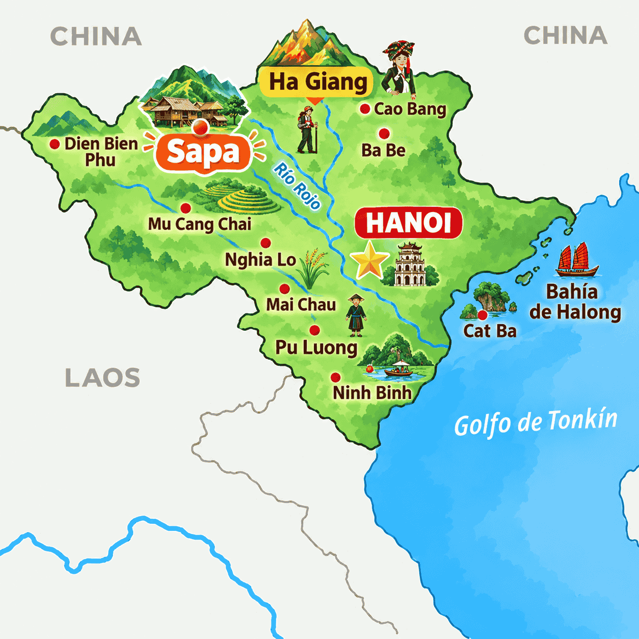 mapa de sapa vietnam y ha giang 